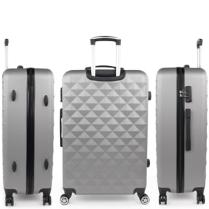 Juego De Maletas Rígidas Abs Itaca Diamond Plata