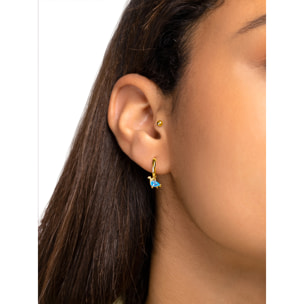 Pendiente Suelto Dots 3mm Plata Baño Oro