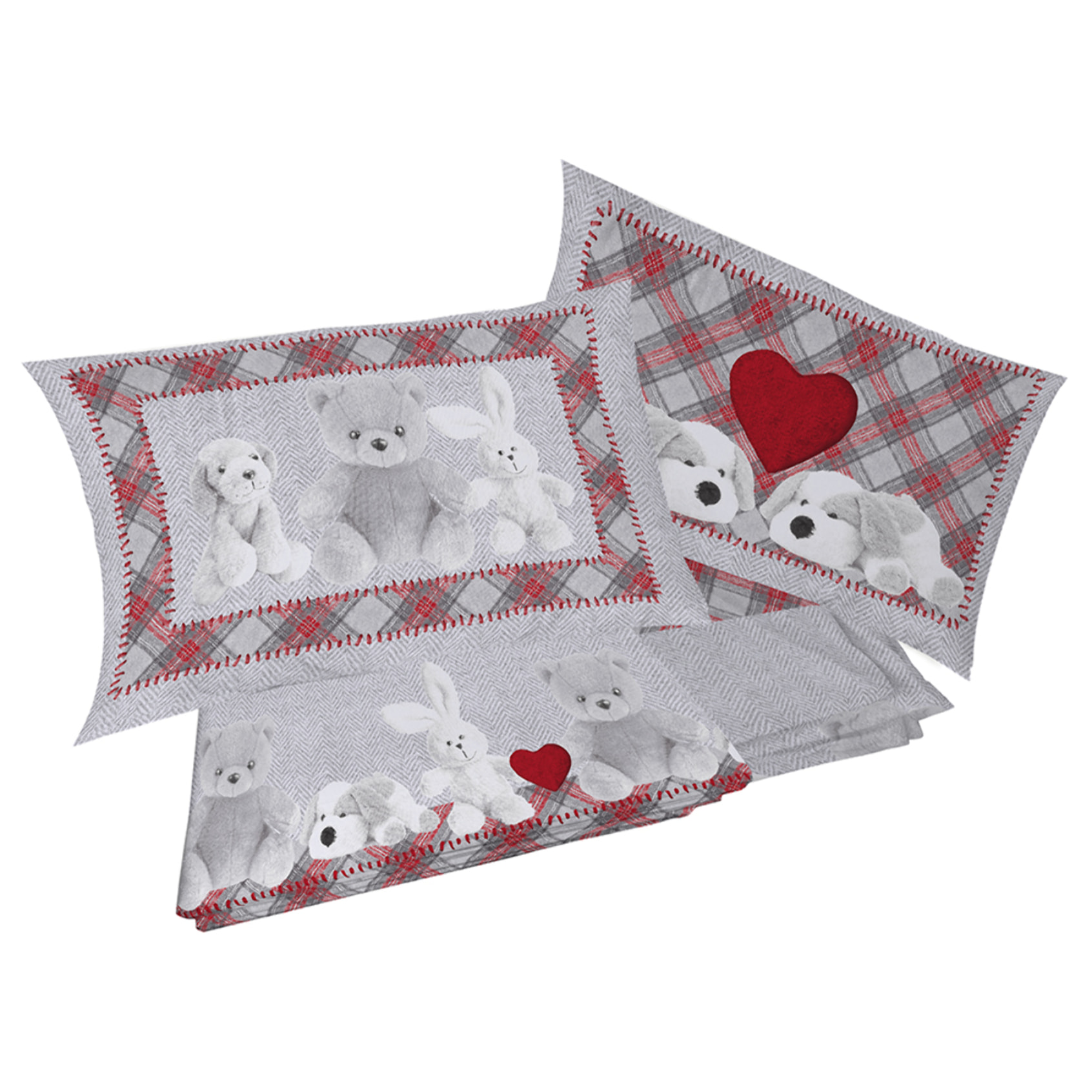Completo letto peluche grigio 100% cotone