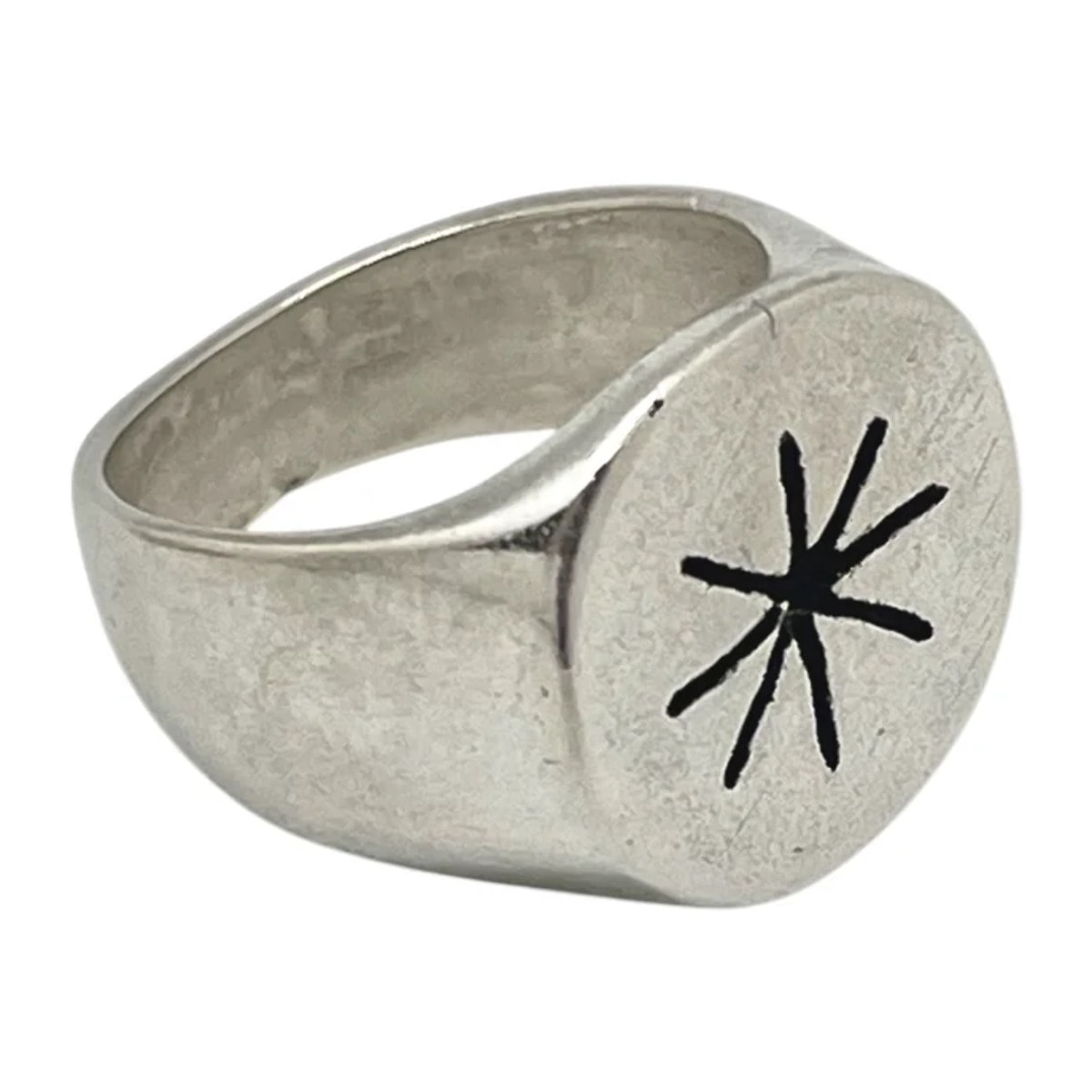 Anillo Sello Estelar en plata chapado 10µ