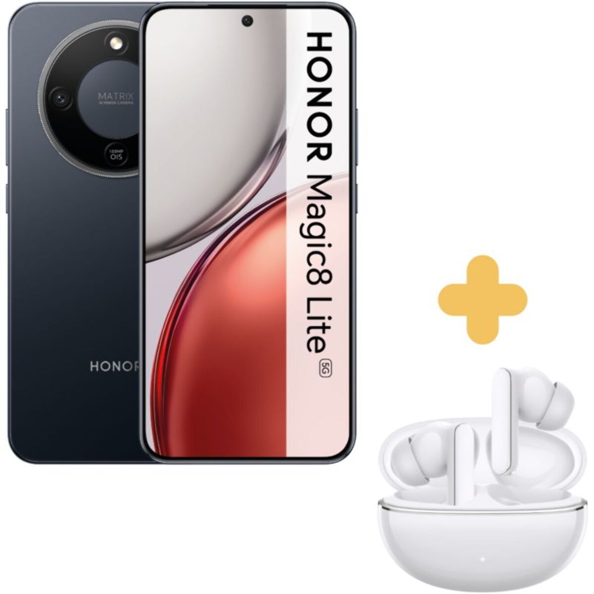Smartphone HONOR HONOR Pack Magic8 Lite 5G 256Go Noir + Honor Choice Earbuds X8I