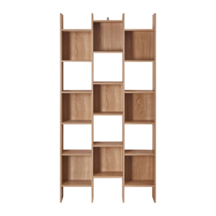 Libreria in legno con piani sfalsati rovere 96x24,8x192 cm - Iken