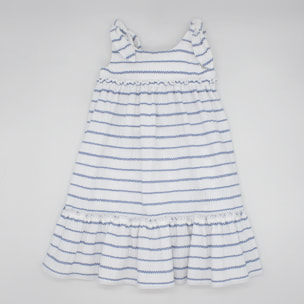 VESTIDO MIDI RAYAS ZIG ZAG AZULÓN