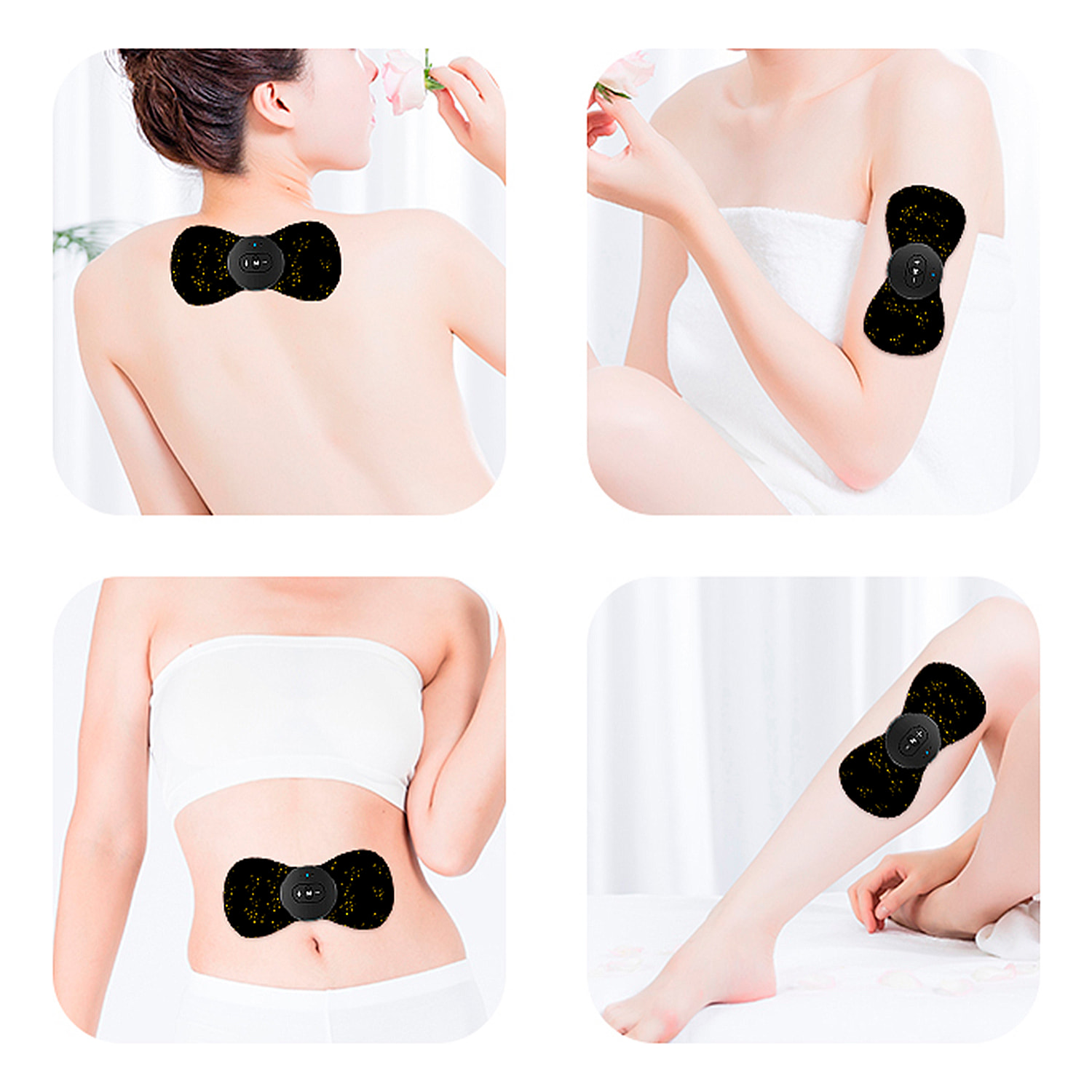 Stimolatore elettronico EMS, speciale per collo e schiena. Aiuta ad alleviare il dolore muscolare e la fatica. Batteria ricaricabile.