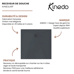 Receveur KINEDO Kinesurf Nova 180X90 gris anthracite