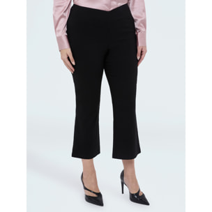 Fiorella Rubino - Pantaloni Kick Flare vita elasticizzata asimmetrica - Nero