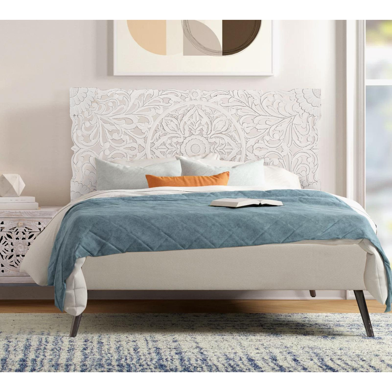Cabecero de Mdf 166 Cm Estilo Étnico Tallado