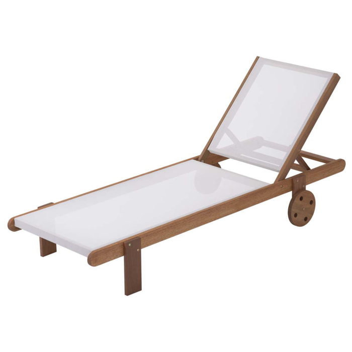 Bain de soleil en bois exotique "Saïgon" - Maple - Ecru - Lot de 4