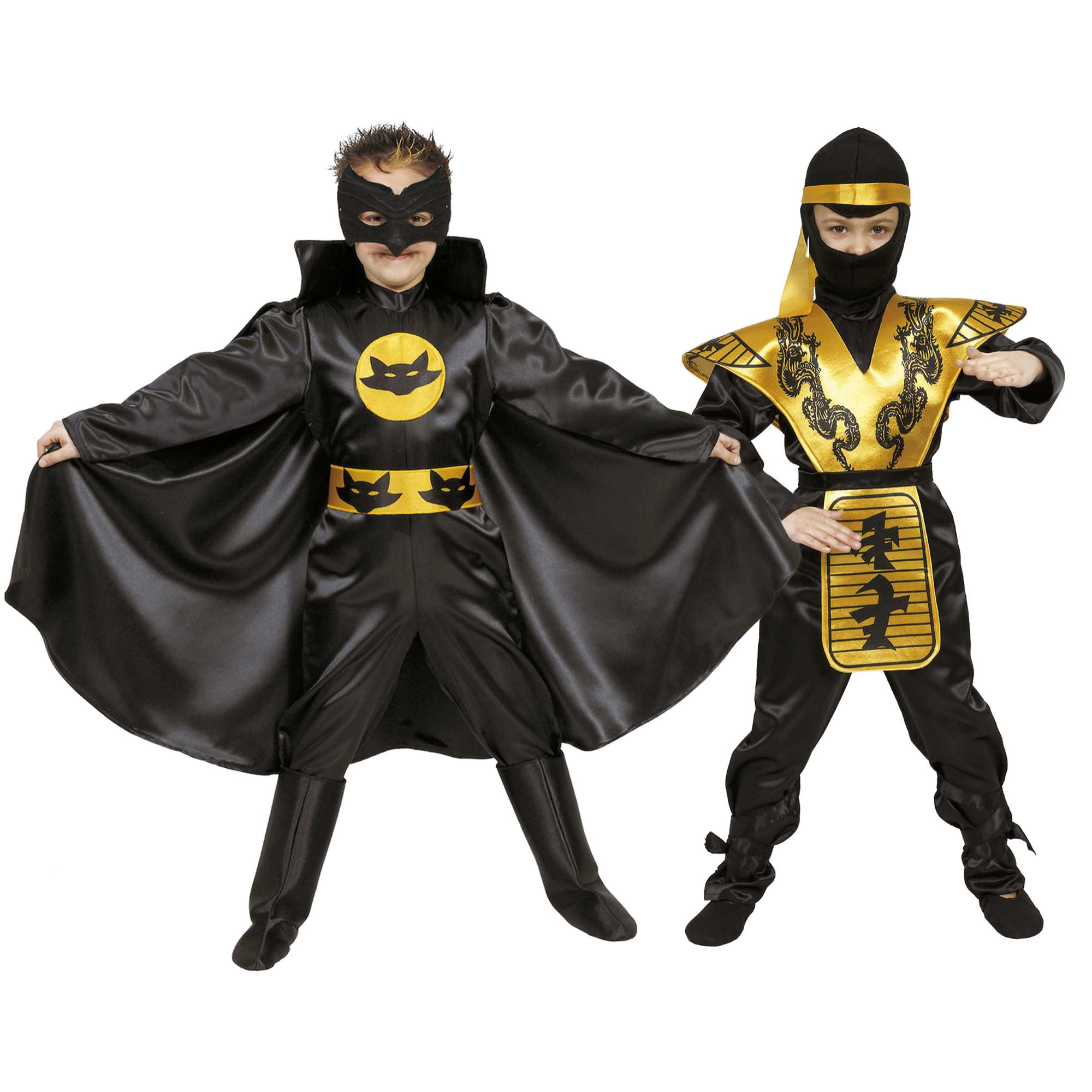 Costume Carnevale 3 In 1 Eroi Action Ninja Bandito Supereroe Bambino