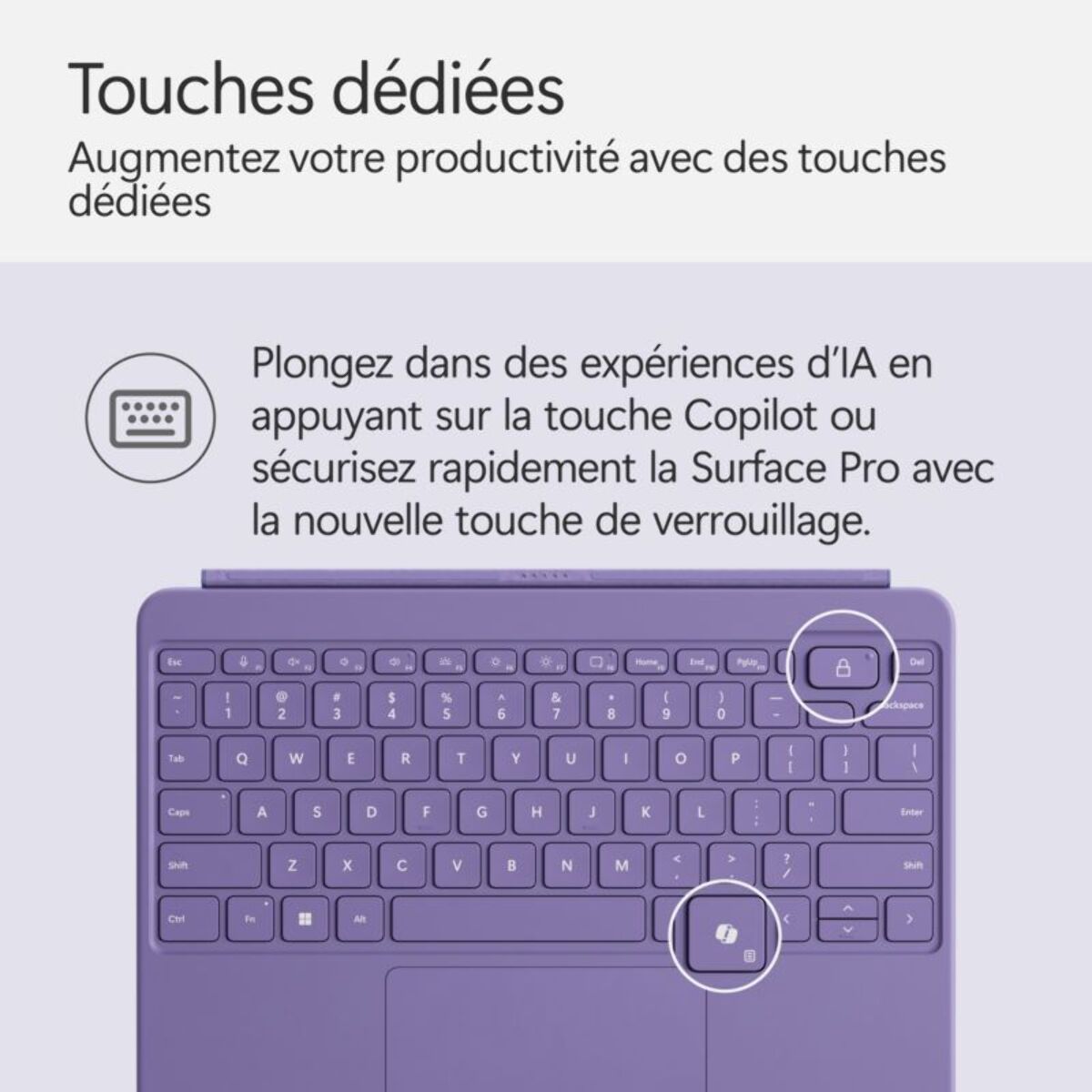 Clavier MICROSOFT Clavier + Stylet Violet Surface Pro 12''