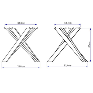 Table extensible 90x90/194 cm Clerk Premium dessus Noyer pieds Blancs