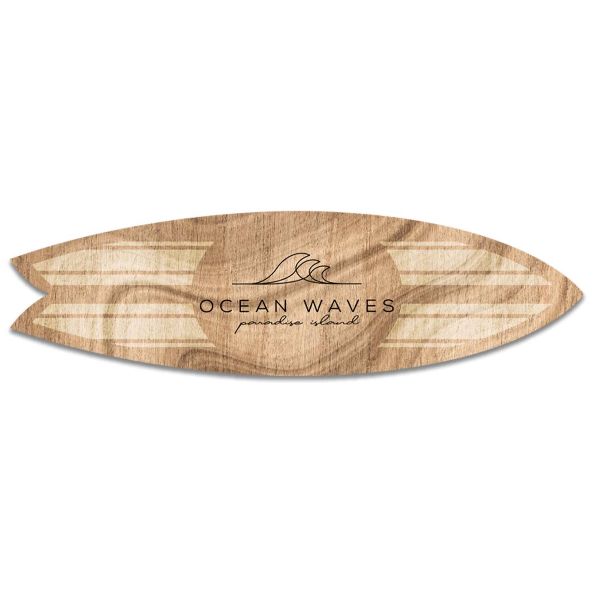 Planche de surf décorative couleur bois Ocean Waves Tableau alu Dibond