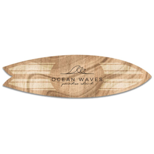 Planche de surf décorative couleur bois Ocean Waves Tableau alu Dibond