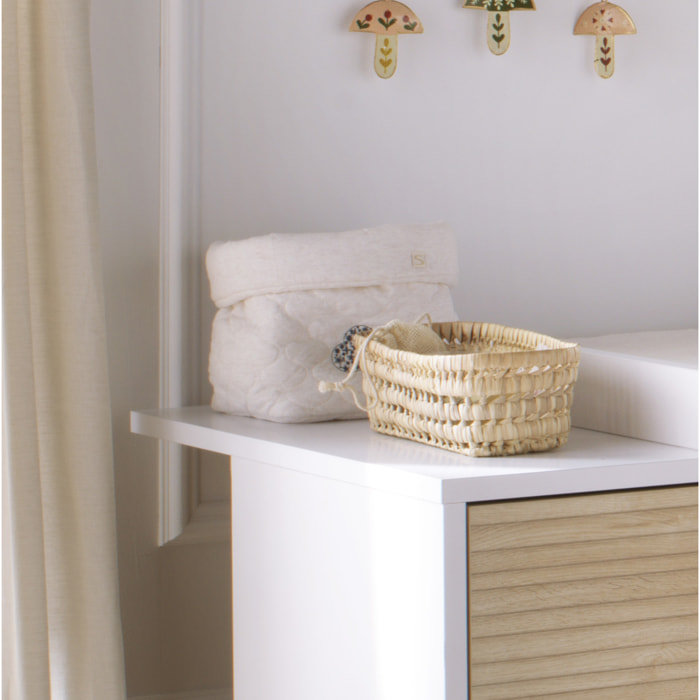 Lot de 2 panières de rangement en coton matelassé