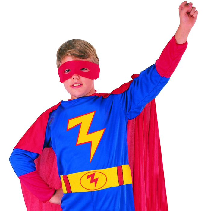 Travestimento Costume Carnevale Super Hero Supereroe Blu Rosso Bambino