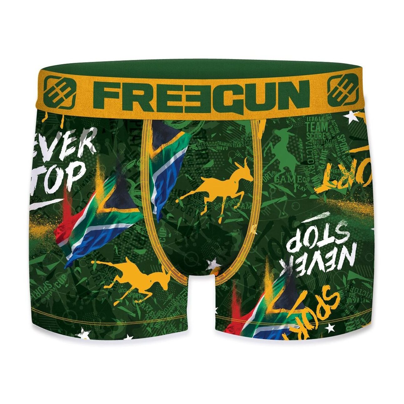 Calzoncillo boxer freegun color verde para niño