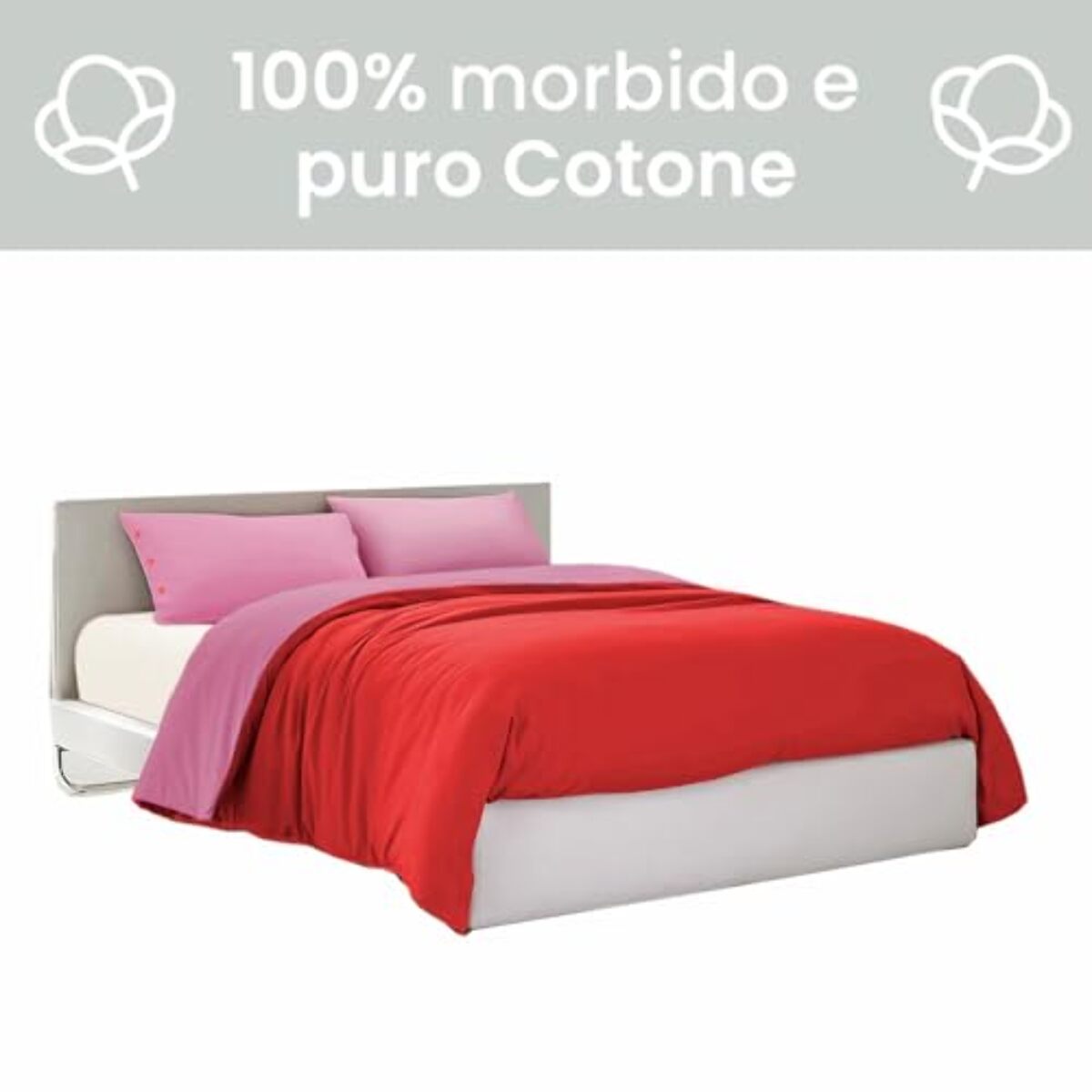 Intrecci Parure Copripiumino Bicolore 100% Cotone 255x240 , Matrimoniale