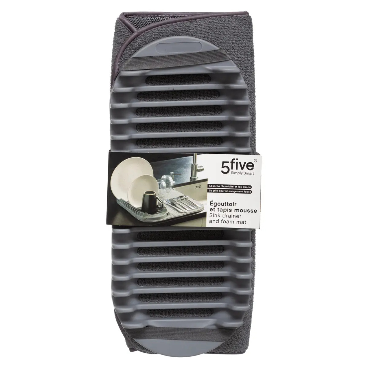 Egouttoir à vaisselle tapis 16 couverts gris