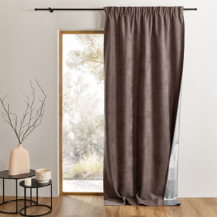 Rideau thermique accroche 3 en 1 occultant et réflecteur de chaleur - Marron Brun