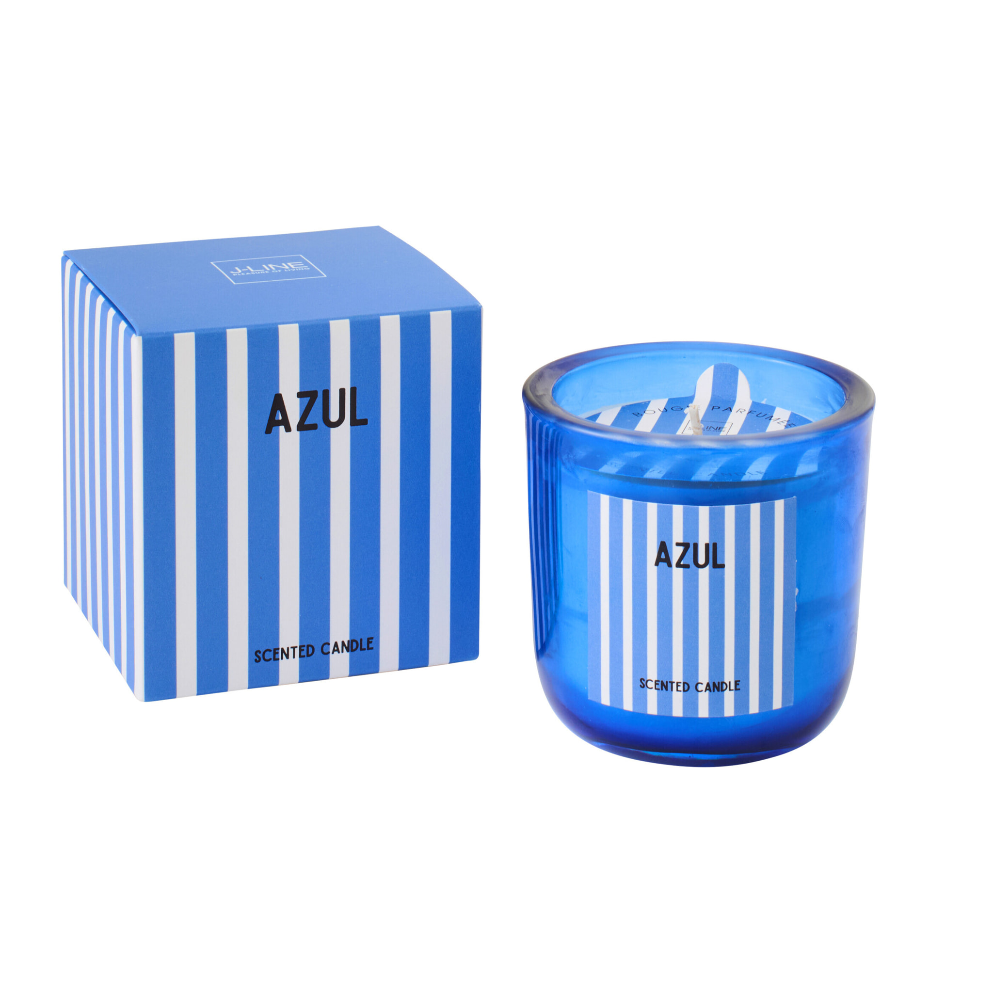 J-Line Bougie Parfumée Azul - Salt & Waves - verre - bleu - large