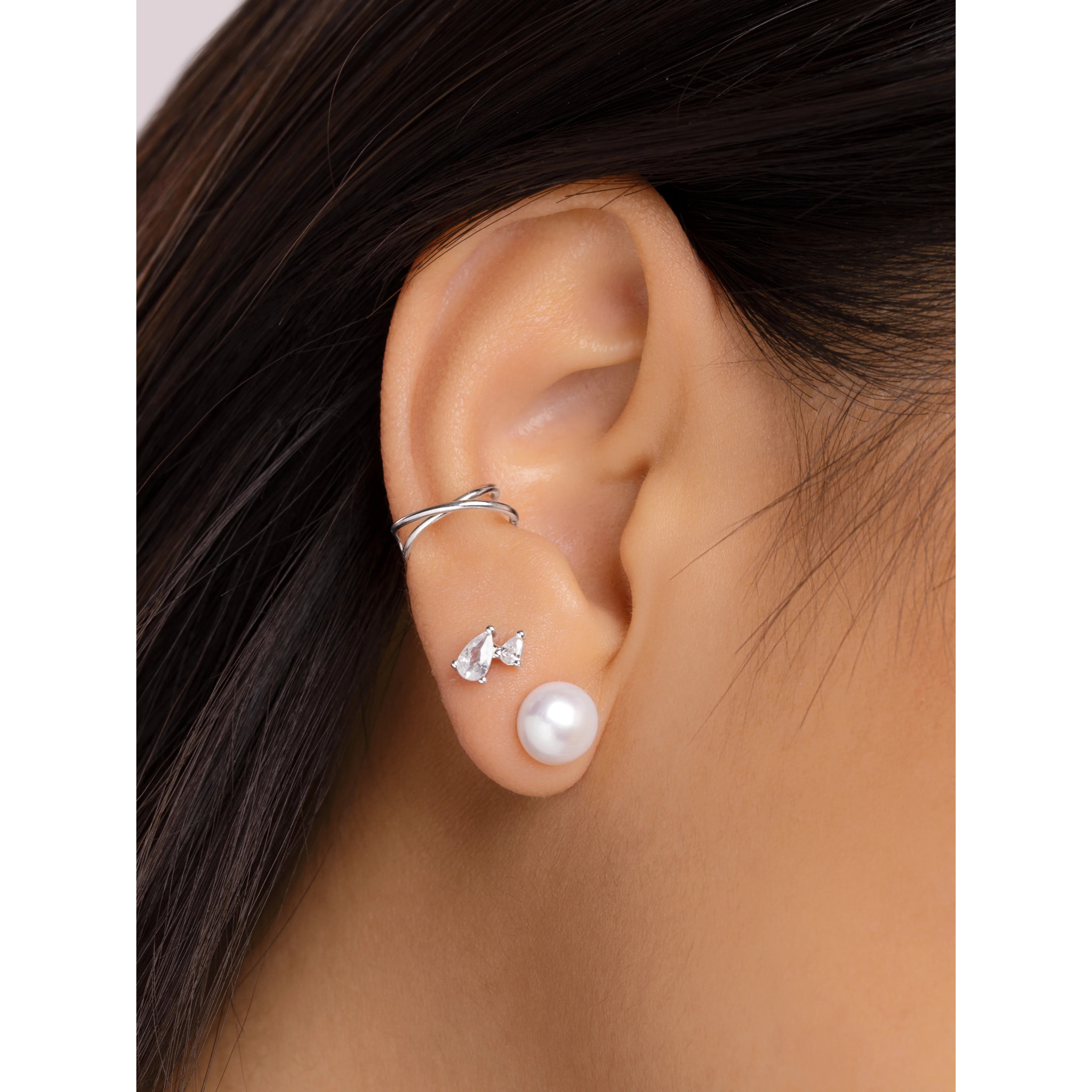 Orecchini Single Pearl in Argento