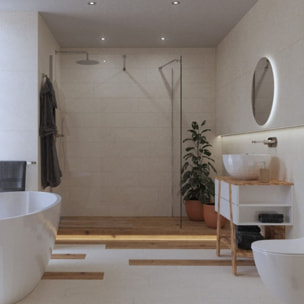 Meuble de salle de bain sous lavabo Naturel Home 80x73x46 cm, blanc  (HOMEUMDB)