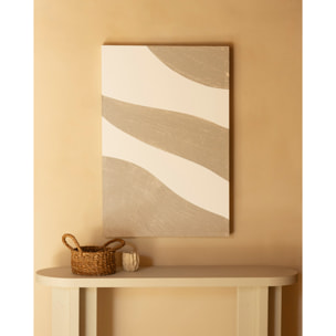 Cuadro beige y blanco decorativo sobre algodón con bastidor de madera pintado artesanalmente con pintura óleo de varias medidas