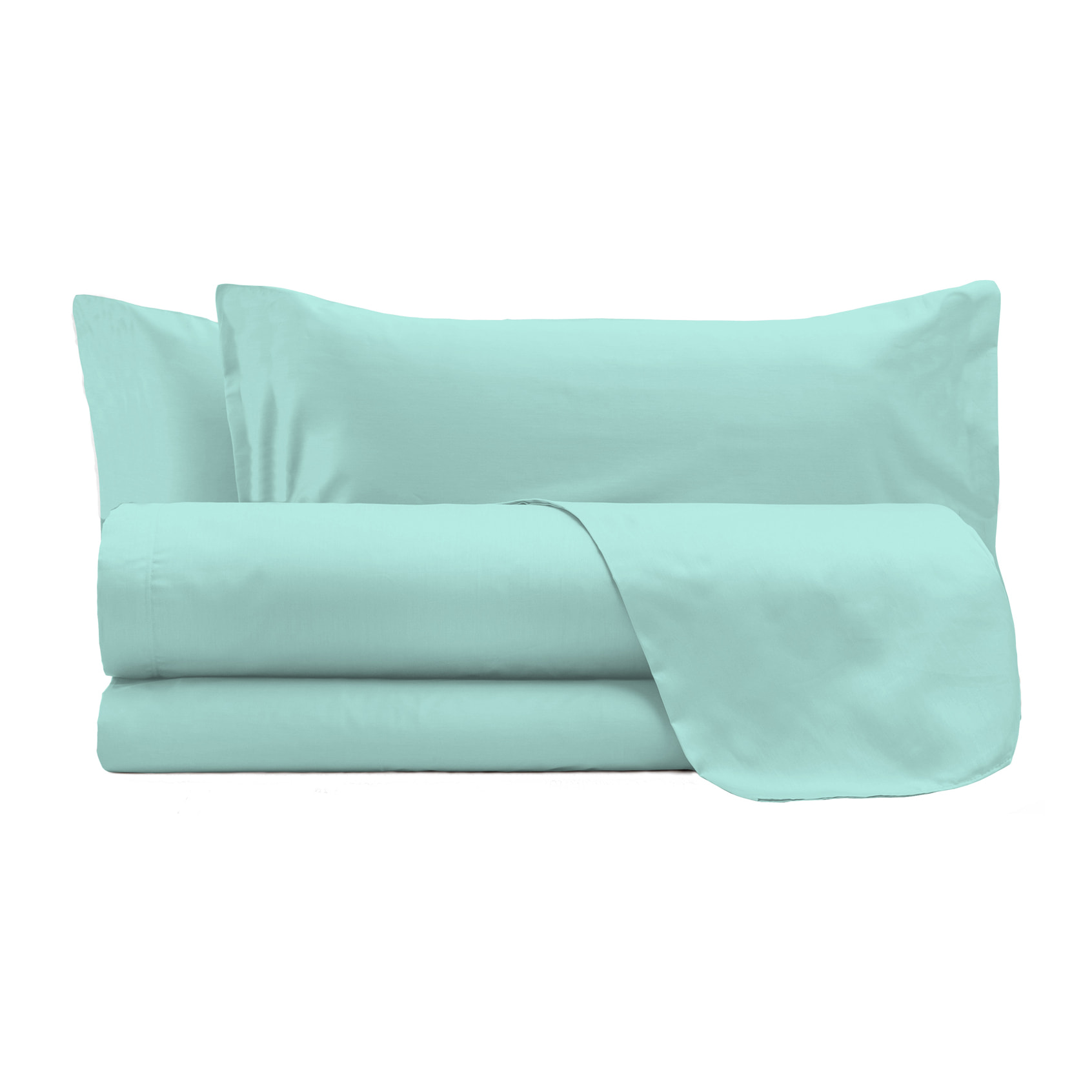 COMPLETO LETTO MAX COLOR, 100% Cotone, Made in Italy - ACQUA