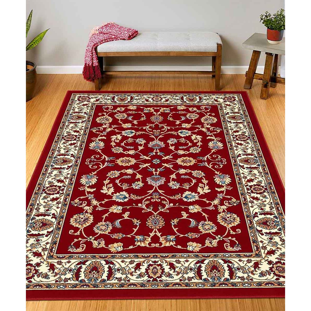 Tappeto Orientale Disegno Persiano Rosso