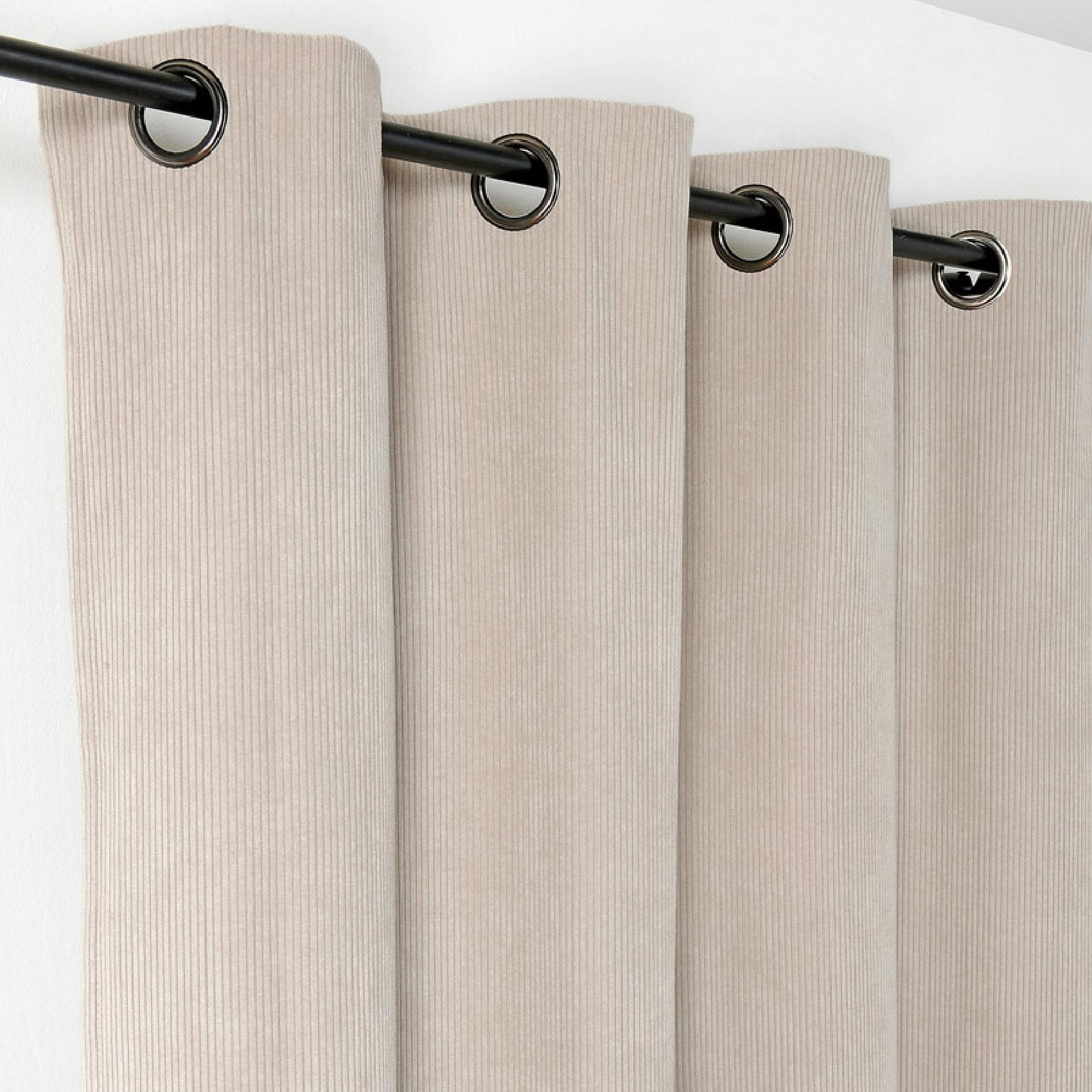Rideau obscurcissant et isolant en velours côtelé - Beige