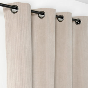 Rideau obscurcissant et isolant en velours côtelé - Beige