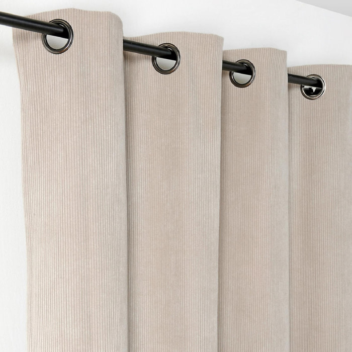 Rideau obscurcissant et isolant en velours côtelé - Beige
