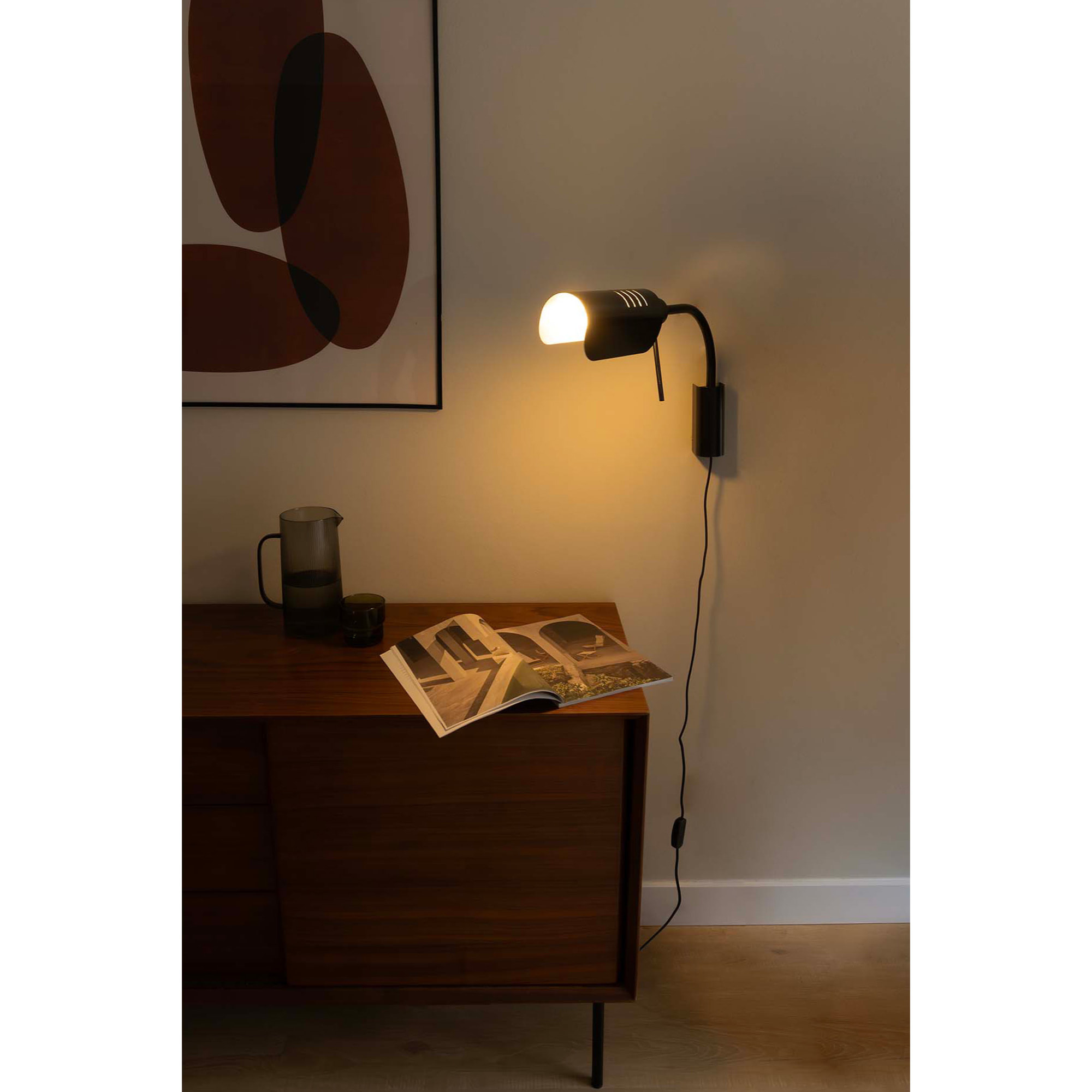 MARTINICA S Aplique brazo de pared negro