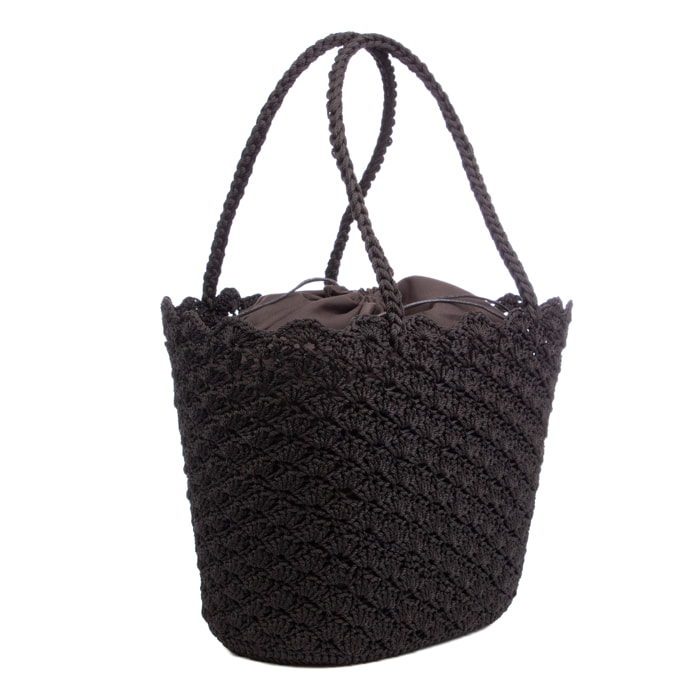 Basentello Bolso de hombro Mujer. Fabricaco en algodón tejido artesanal a mano.