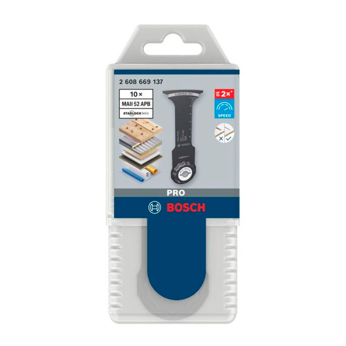 Lame pour coupe plongeante PRO MAII 52 APB pour outils multifonctions - Lot de 10 - BOSCH - 2608669137