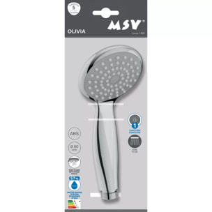 Pommeau de douche Olivia MSV – Jet pluie, économie d'eau et design chromé