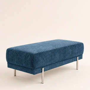 Gabin - pouf en velours texturé - Bleu