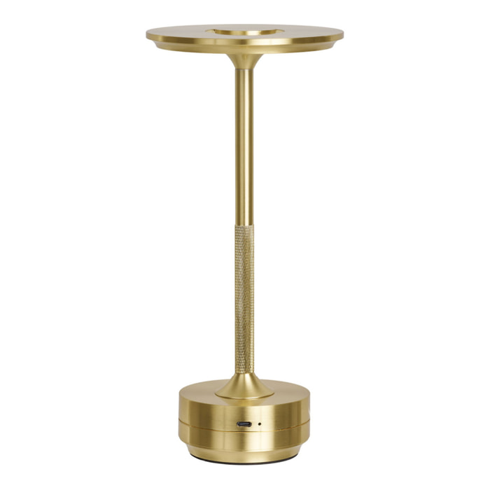 Lampada da tavolo Lyneham ricaricabile in alluminio ottone