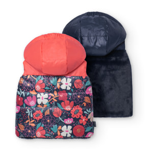 Chaleco reversible flores de bebé niña