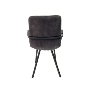 Fauteuil capitonné en velours avec accoudoirs - HERBY