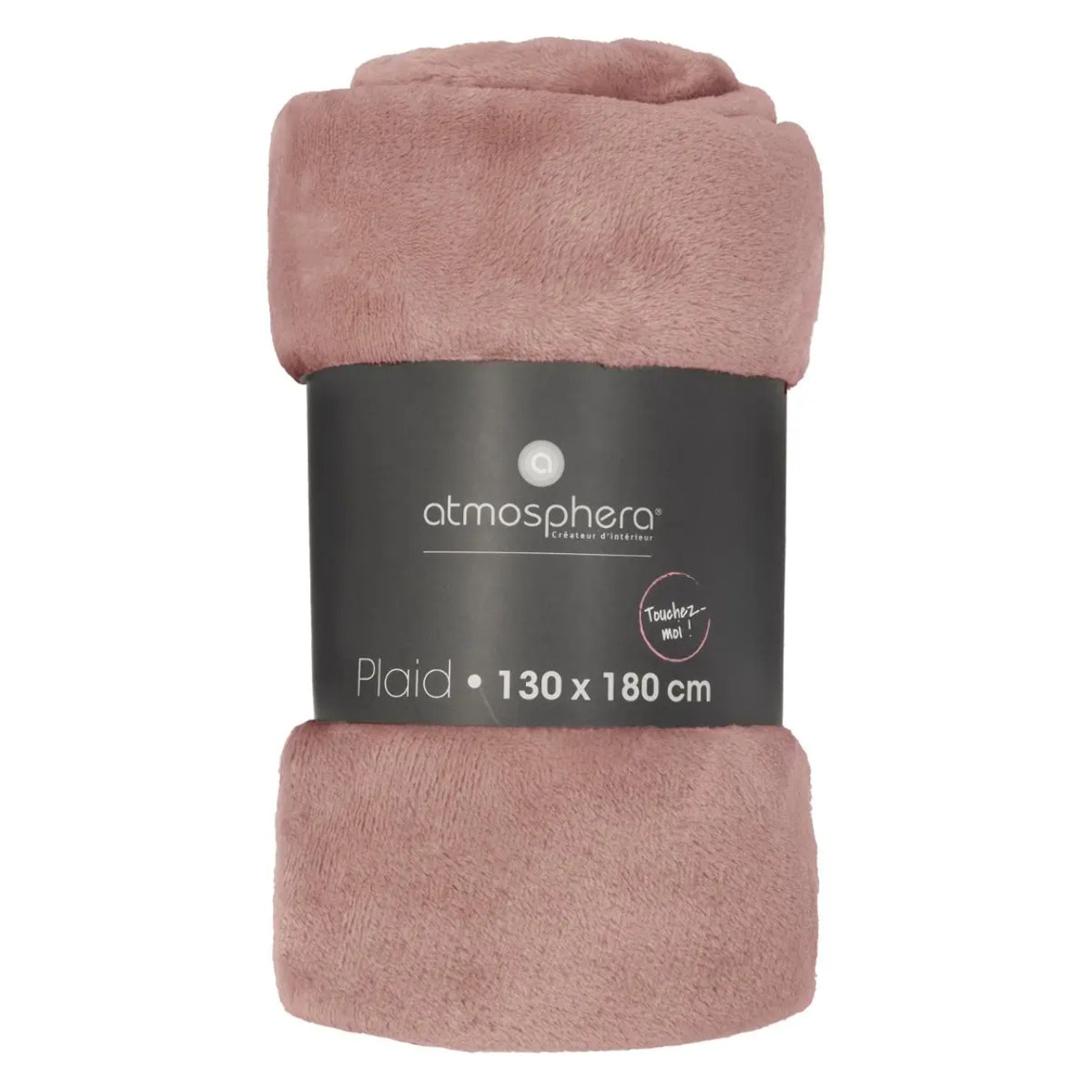 Plaid flanelle rose 130x180cm