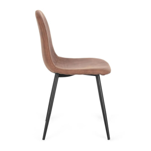 Set di sedie IRELIA in similpelle cognac e acciaio antracite