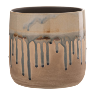 J-Line cache-pot Goutte - céramique  - beige/gris - medium - Ø 18 cm