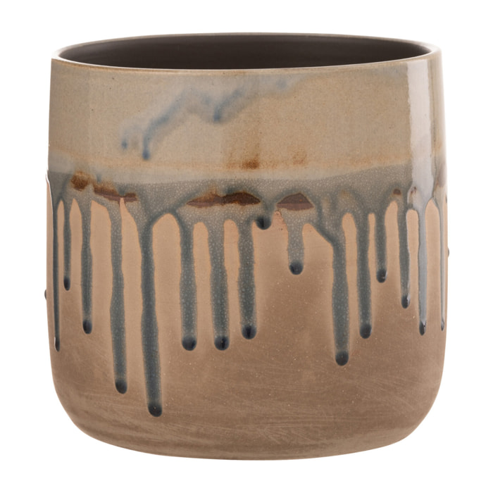 J-Line cache-pot Goutte - céramique  - beige/gris - medium - Ø 18 cm