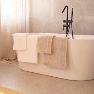 Naturals - Set de 2 Toallas Lisas - 100% Algodón - 600 g/m² - Absorvente - Beige