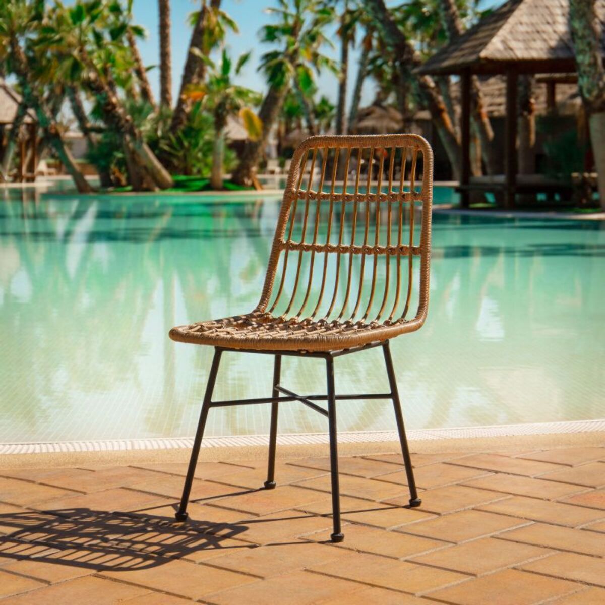 Pack 4 sillas de comedor Malai Ratán - Negro