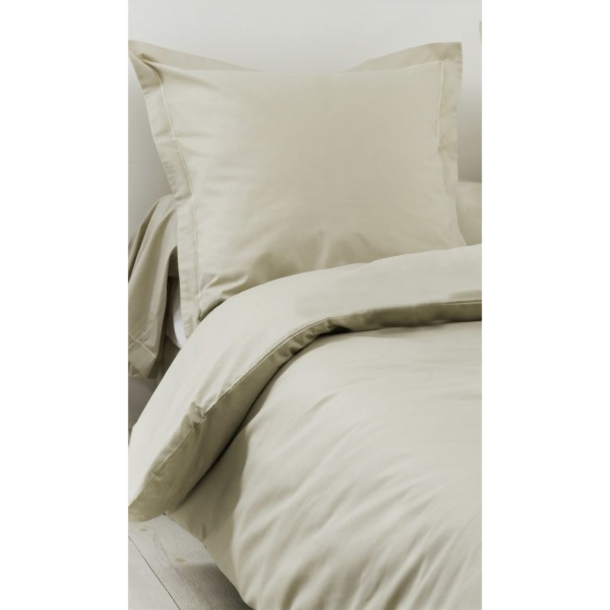 Housse de Couette Unie en 100 % Coton - Beige