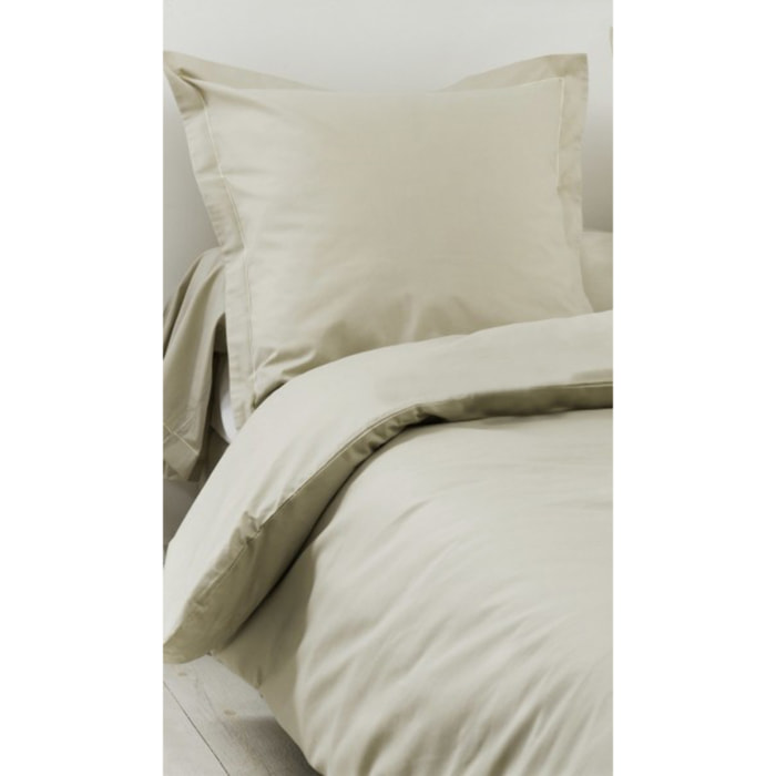 Housse de Couette Unie en 100 % Coton - Beige