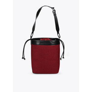 Borsa Hobo in Tessuto ed Effetto Pelle