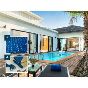 Piscine bois rectangle " Aruba 140 "- 5.00 x 3.00 x 1.38 m + Bâche à bulles 180 µ - Bâche hiver 280 g/m²